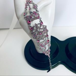 NWT Victorian Collection Pink Clear Rhinestones Bracelet